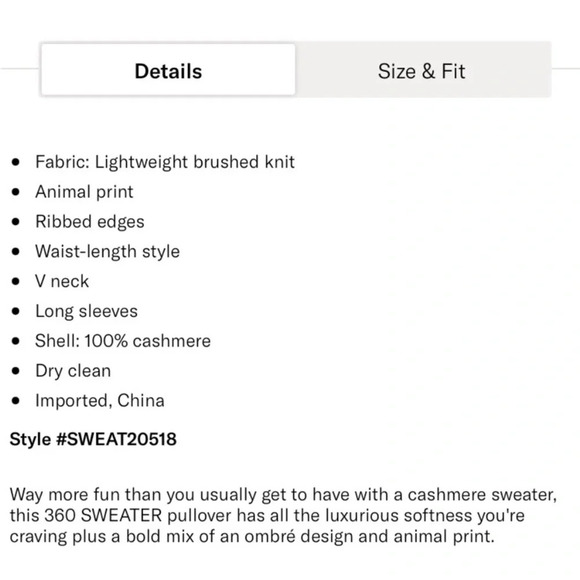 360 Cashmere Lauren Leopard Print OVERSIZED Ombré Sweater Fits like S/M - Picture 9 of 10